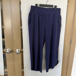 Halara Womens XL Navy Blue Wide Leg Athleisure Casual Pants Bottoms